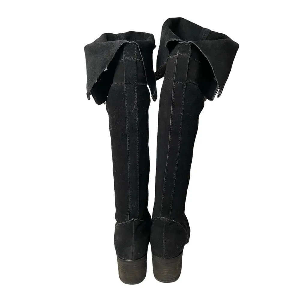 Zodiac Aussie Over the Knee Boots Black Sueded Buckle Heel Round Toe Size 9 - Image 5