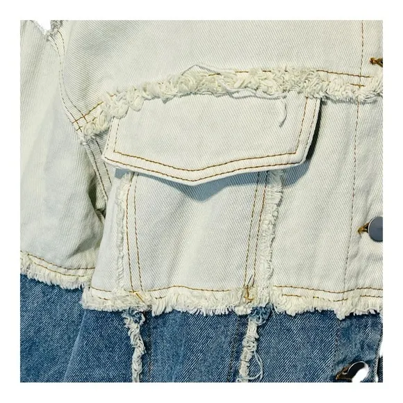 POL Denim Look Up At The Stars Jean Jacket Relaxed Oversized Women Size Small‎ - Image 4