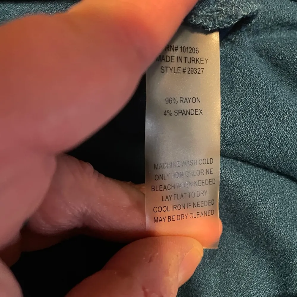 Soft Surroundings Turquoise Long Sleeve MIDI Dress Size L Oversized Minimalist - Image 8