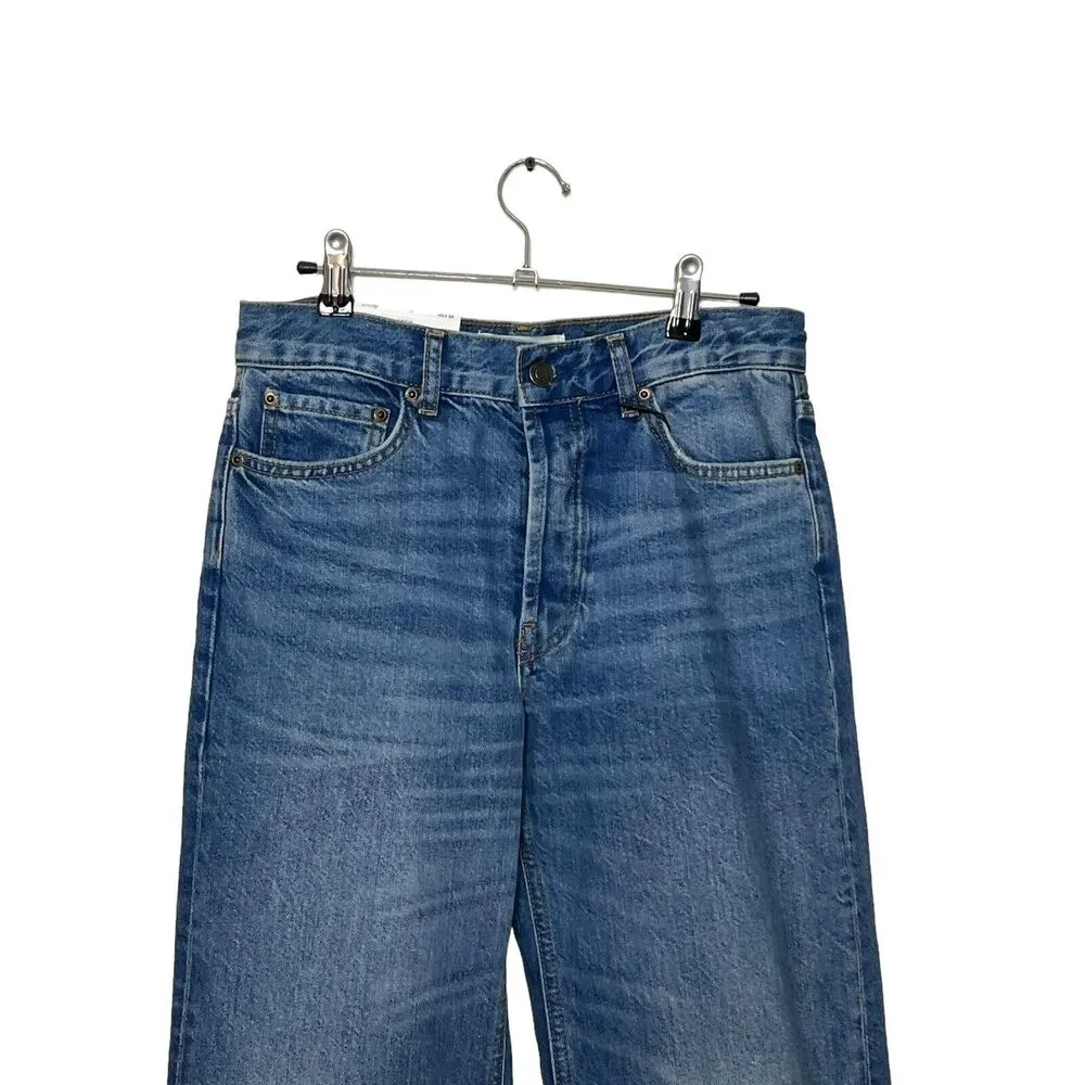 ZARA The Relaxed Boyfriend Jeans in Medium Blue 6840/061 Women’s Size 2 Flawed - Image 2