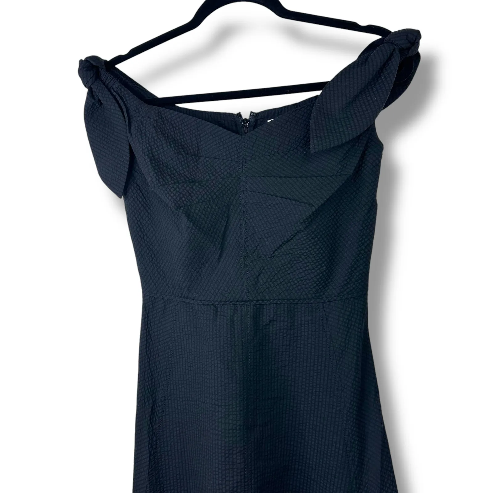 Tanya Taylor NWT Ashland Black Cotton Sweetheart Off-The-Shoulder Midi Dress - Image 4