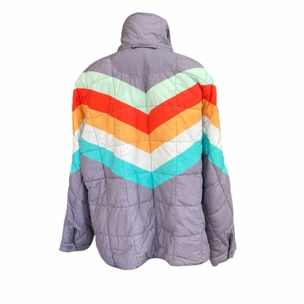 Free People Movement Pippa Printed Packable Puffer Jacket L NWT Blue Size L - Image 4