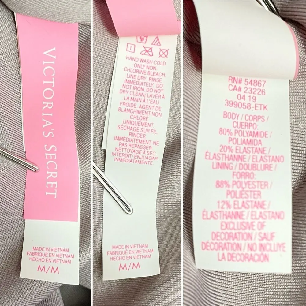 NEW Victoria's Secret V-Plunge Ring One-Piece Swimsuit Shimmer Taupe Size Medium - Image 8