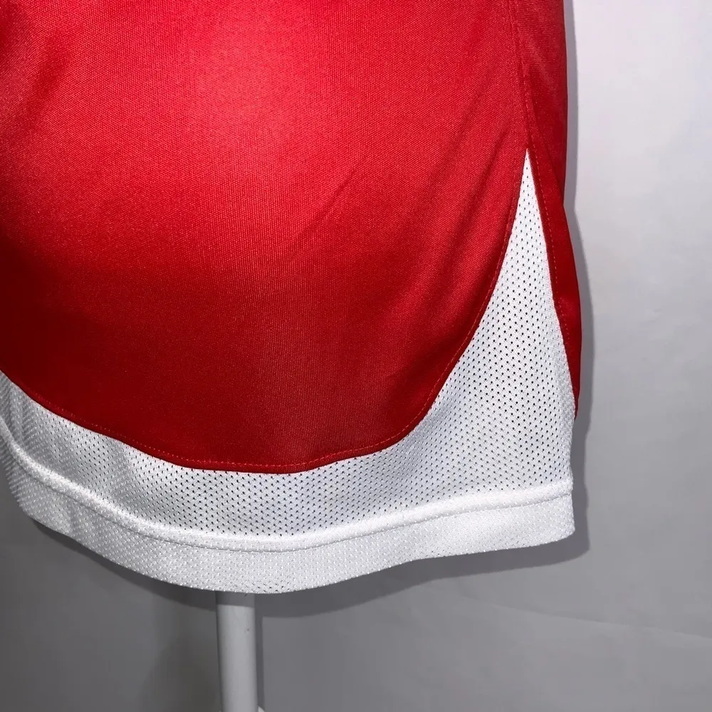 Nike Dri-Fit  Red & White V-Neck Mesh Sides Athletic Top S - Image 8