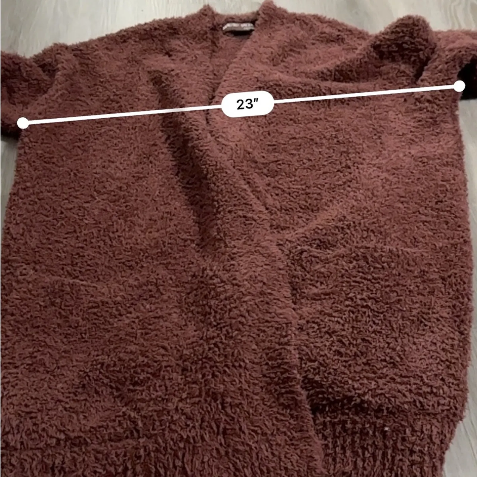 Barefoot Dreams CozyChic So-Cal Long Sleeve Pocket Cardigan in Redwood Size S/M - Image 8