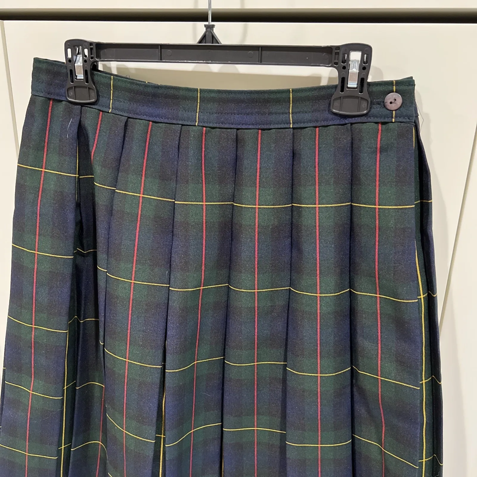Vtg Dennis Made In USA Women's Size Missy 14 Plaid Skirt Pleated Preppy Academia - Image 2