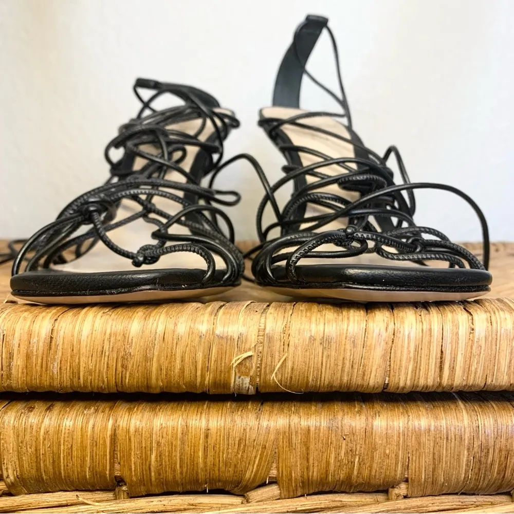 Schutz Heyde Leather Lace Up High Heel Sandal Size 8 - Image 6