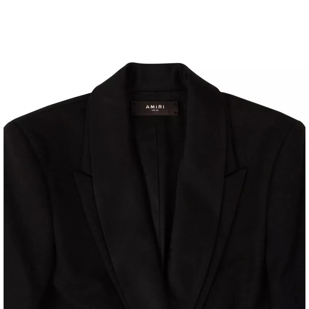 Amiri Black Double Collar Cropped Blazer Jacket women’s 42 Size undefined - Image 2