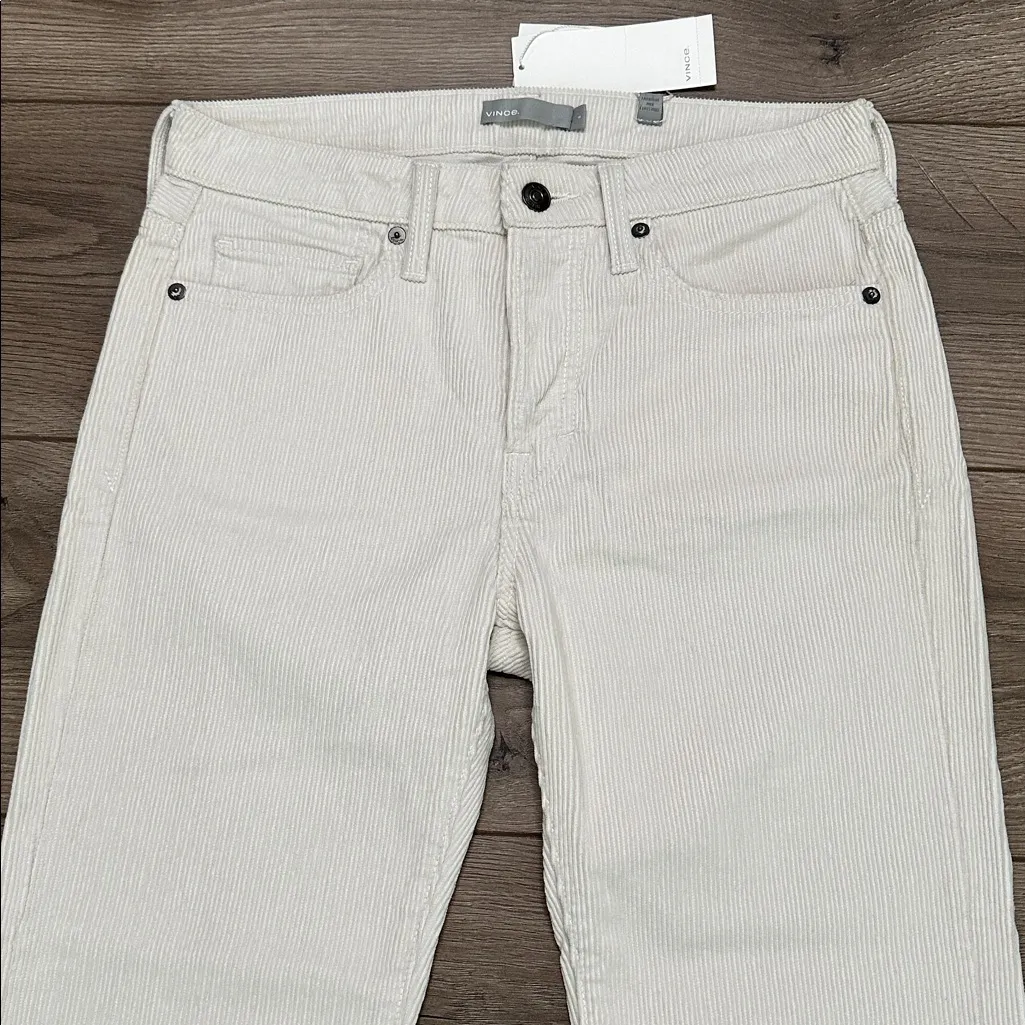 Vince‎ Union Slouch Cropped Corduroy Button Fly Straight Leg Pants Cream Size 0 - Image 3