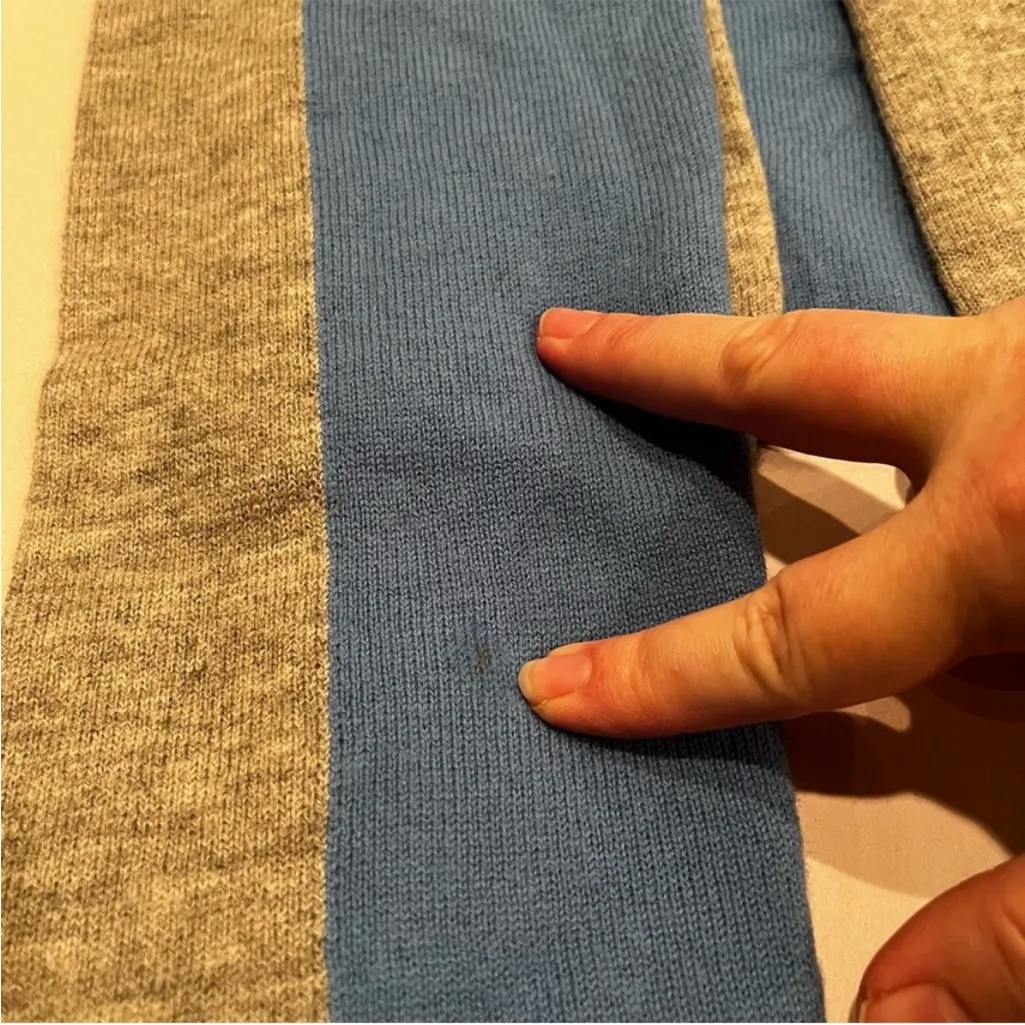 Rene Lezard Womens Blue Grey Gray Merino Wool Turtleneck Sweater Medium *FLAW - Image 5