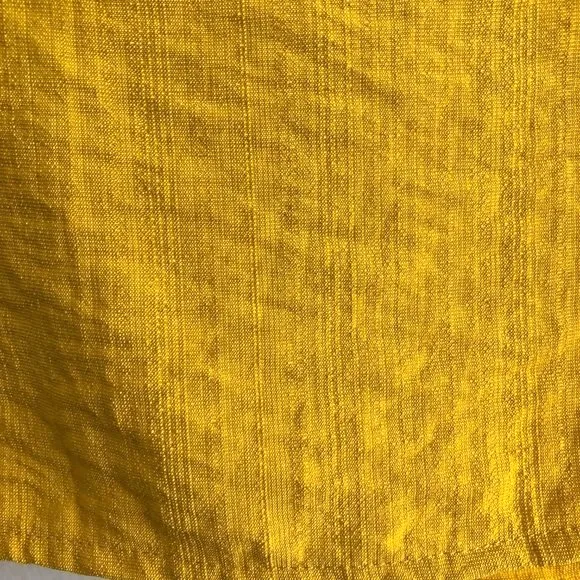 New Line and Dot Asymmetrical Gathered Skirt Textured Weave Ninette Mini Yellow - Image 10