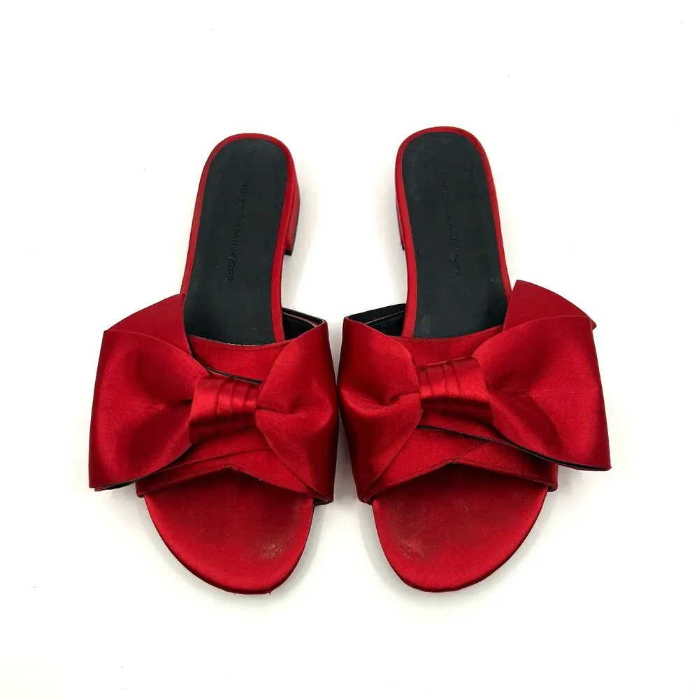 Rebecca Minkoff Calista Red Bow Satin Sandals Women's 5.5 US - Image 5