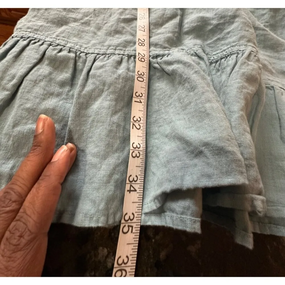 Cynthia Rowley Women Dress Mini Swing 100% Linen Tiered Sleeveless Medium - Image 8