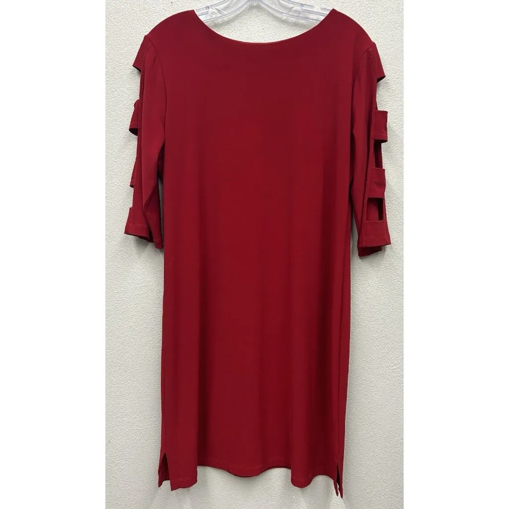 Clara Sun Woo Womens Dress Large Red Half Sleeve Knee Length Travel Wedding - Image 2