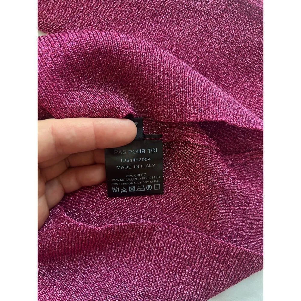 Dodo Bar Or Nev Fuschia Xenia Ribbed Crew Metallic Sweater NWT - Image 13