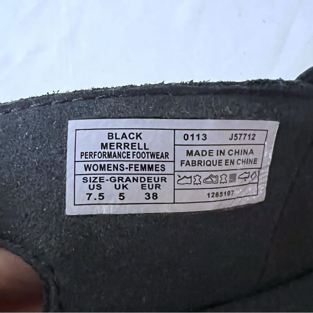 MERRELL Sandals Womens  Evera Chase Peep Toe Slingback Pumps Heel Black SZ 7.5 - Image 7