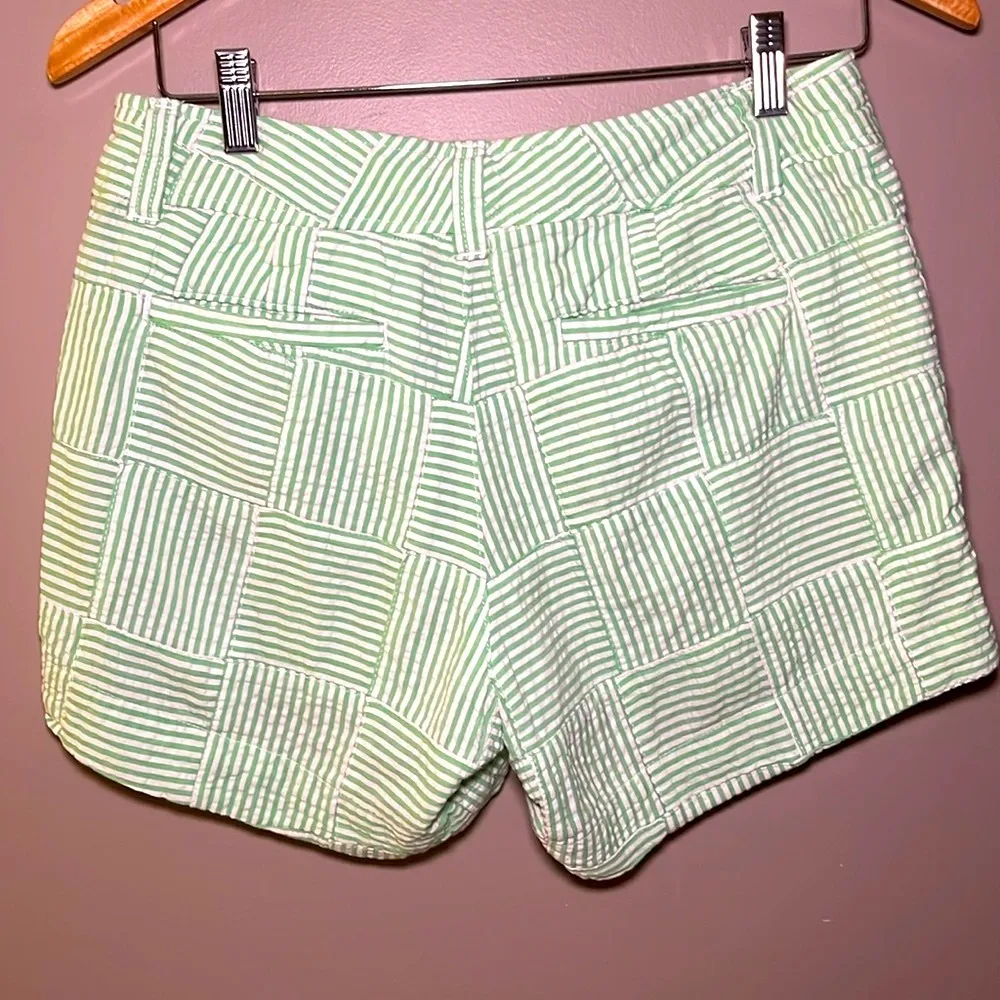 Cape Madras Patchwork Cotton Shorts Green White Size 6 - Image 3