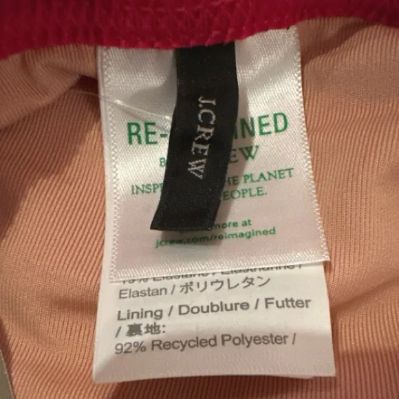 J. Crew Hot Pink‎ Ribbed Trim Hipster Full coverage Swim Bikini Bottom Sz M NEW - Image 4