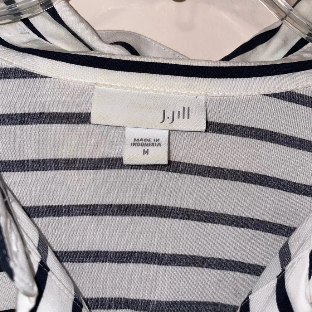 J Jill Striped Button Up Long Sleeve Striped Shirt Size Medium - Image 2