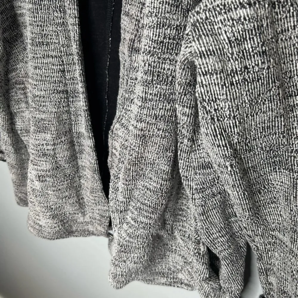 Eileen Fisher plus size gray marled heather open front cardigan sweater thick 1X - Image 3