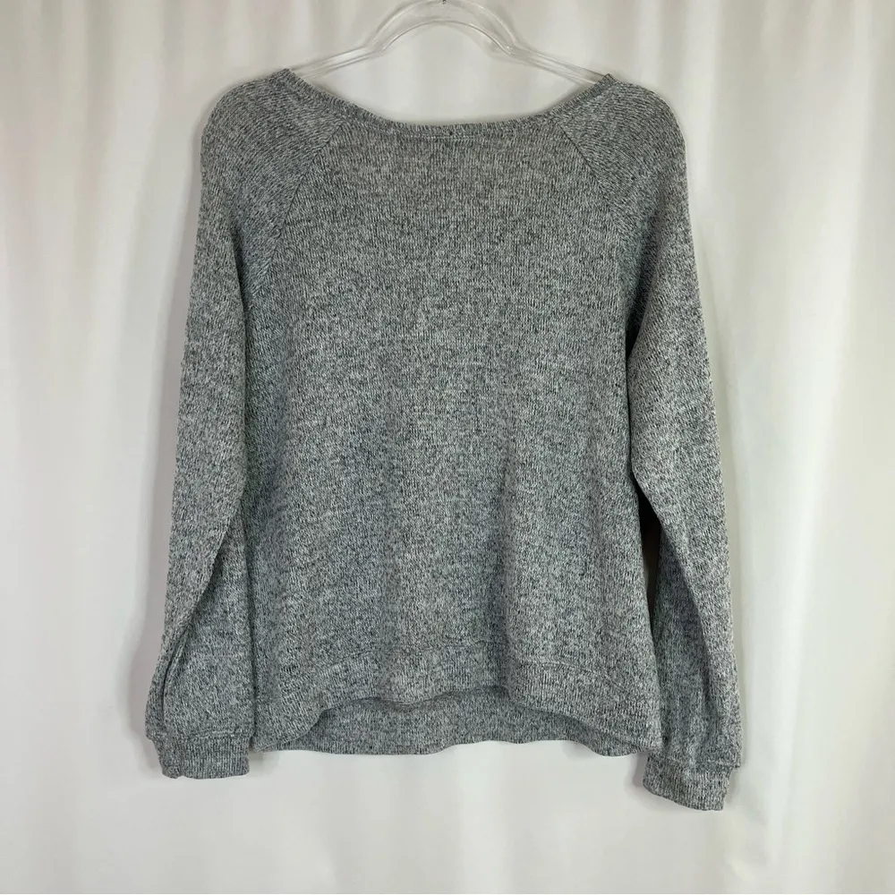 Disney Parks | Mickey and Minnie Winter Scarf Gray Sweater Scoop Neck XL - Image 5