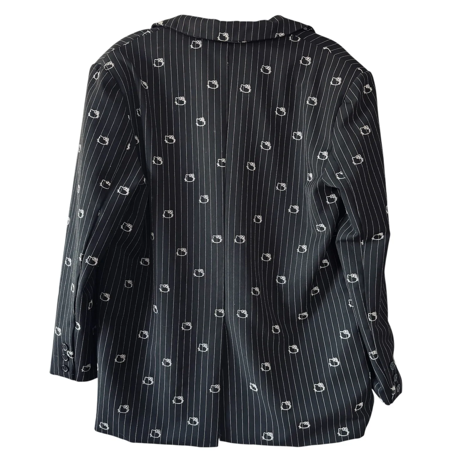 Forever 21 Hello Kitty Oversized Blazer Black Striped Jacket Women’s Size Medium - Image 2