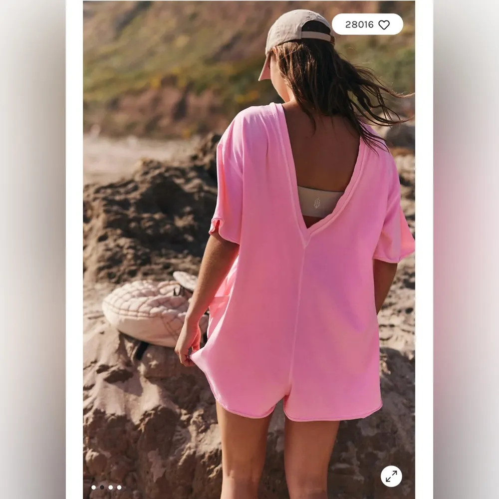 Hot Shot Tee Romper in Pink Lemonade - Image 7