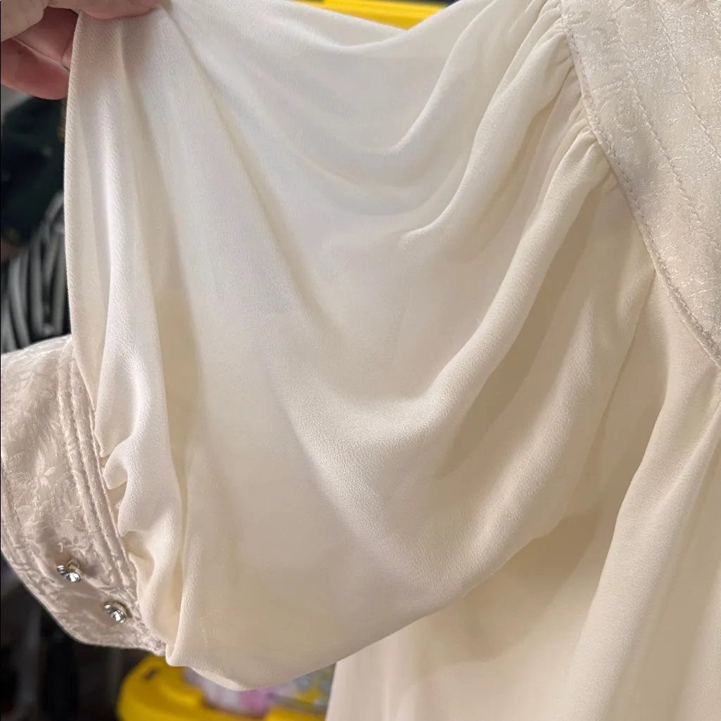 Moulinette Soeurs Anthropologie Cream Button-Down Blouse - Image 6