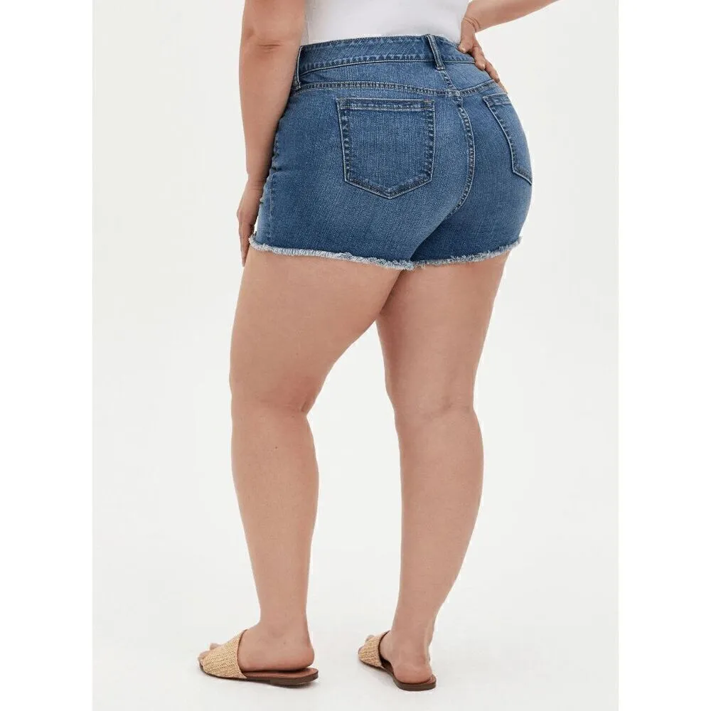 Torrid 3.5 Inch Vintage Stretch Mid-Rise Short Blue Cali Love Size 24 NWT - Image 9