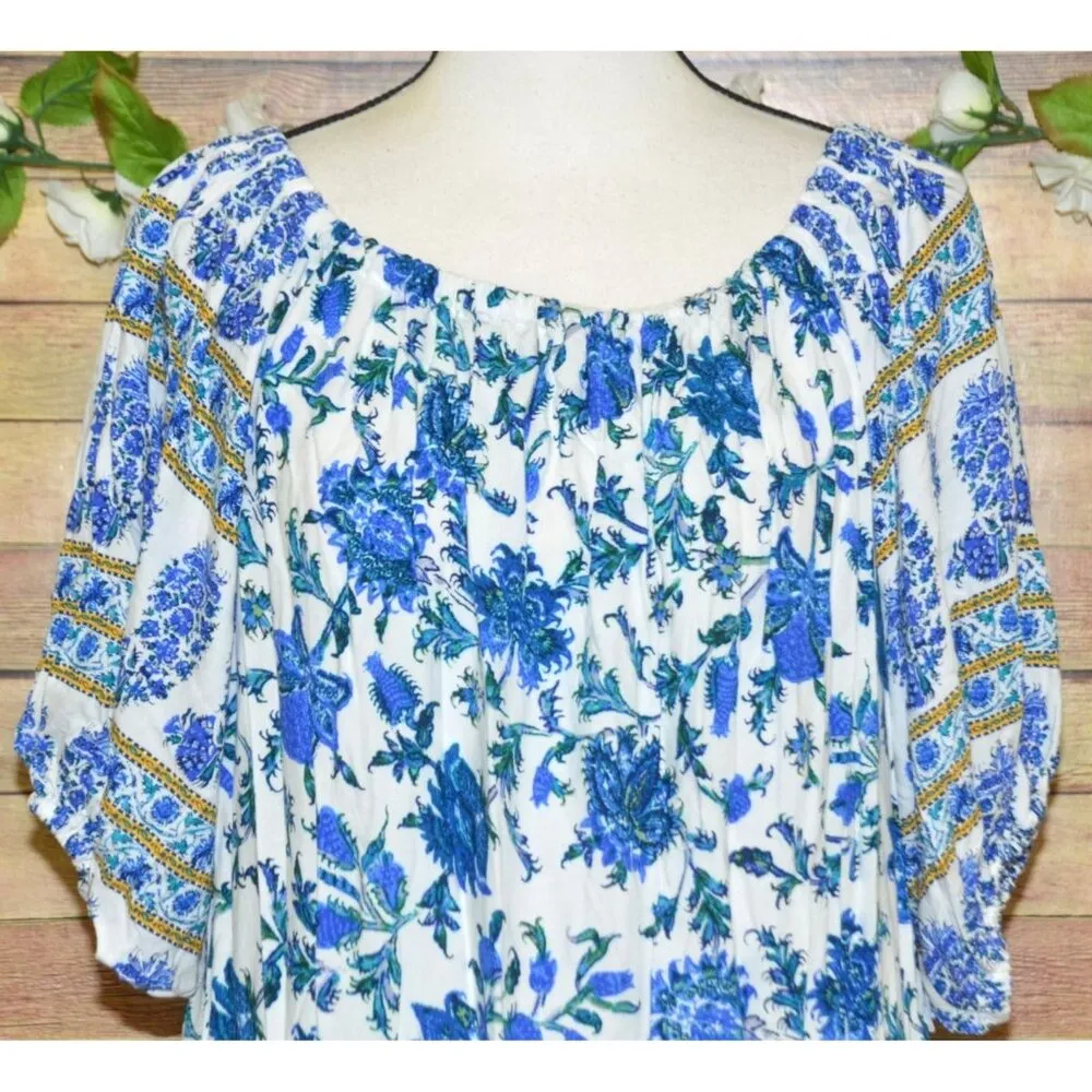 Artelier Nicole Miller Cottage Core Floral Dress Size M Puff Sleeves Peasant - Image 4