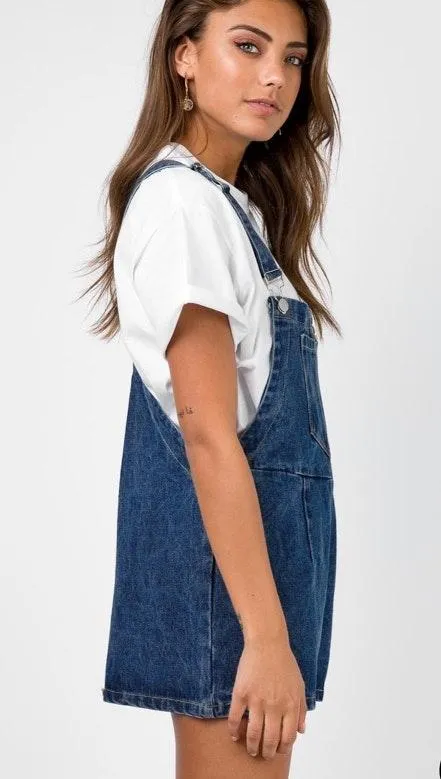 Princess Polly Distressed Denim Short Overalls - Image 3