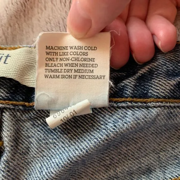 GAP Womens Vintage Y2K Boy Fit Button Fly Cotton Denim Jeans Blue‎ Size 14 - Image 5