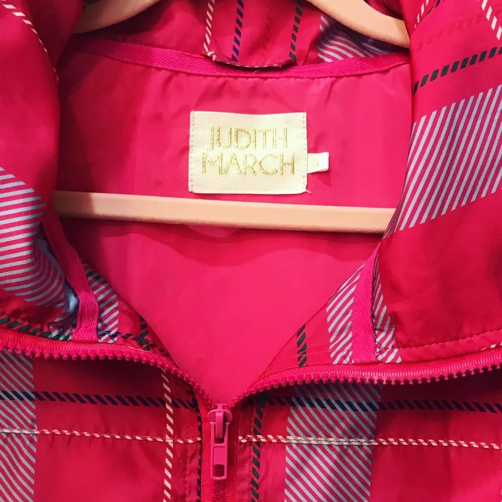 Judith March Windbreaker pink plaid  jacket sz Small - Image 3