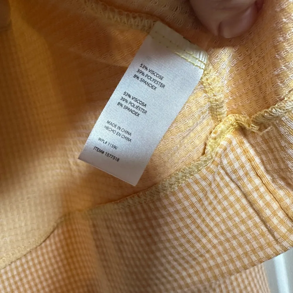 Vintage Original Weatherproof Yellow Checkered Light Women’s Long Sleeve Hoodie - Image 9