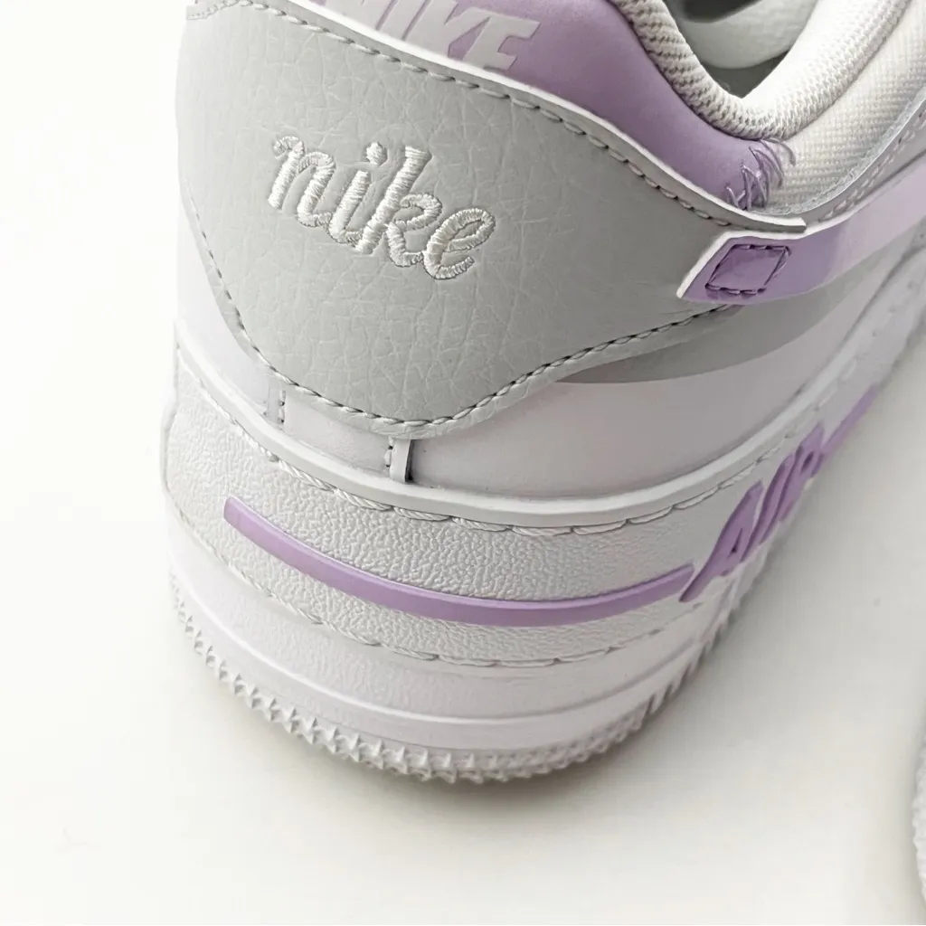 NIKE Air Force 1 Shadow Lilac Bloom FN6335-102 White Leather Low Top Shoes 11.5 - Image 13