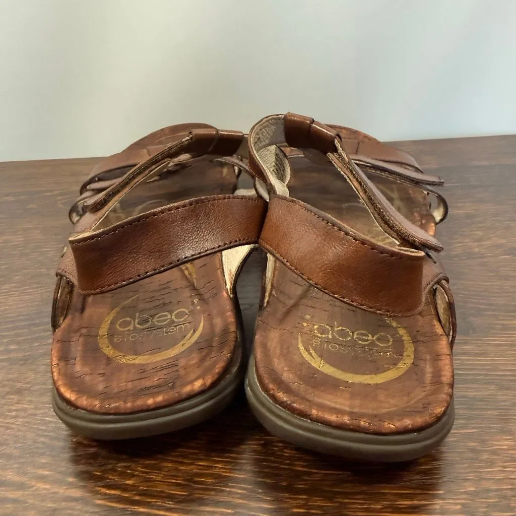 Abeo biosystem bea braid brown leather sandal size 9N Tan - Image 3