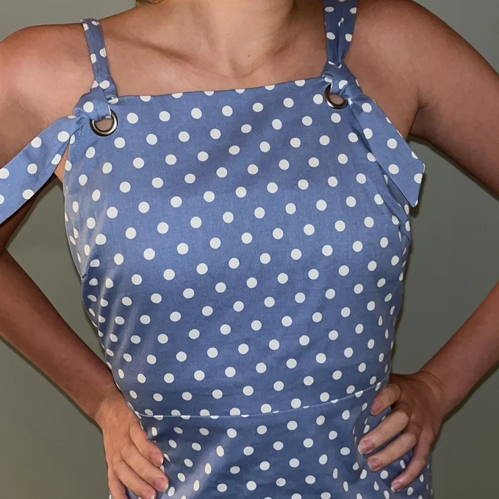 LUNIK BLUE POLKA DOT DRESS - Image 4