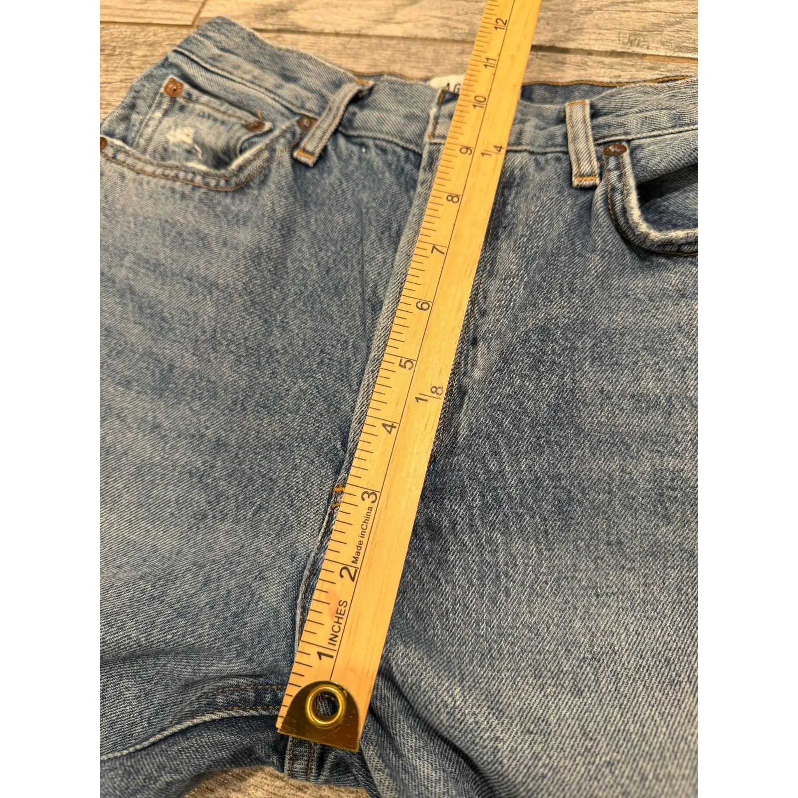 Agolde Los Angeles Denim Jeans size 27 Button Fly Riley A056D-1206 Crop Organic - Image 9