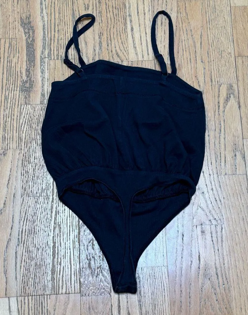 FRE PEOPLE INTIMATELY Marissa Bodysuit Black Sleeveless Ribbed Small - Image 4