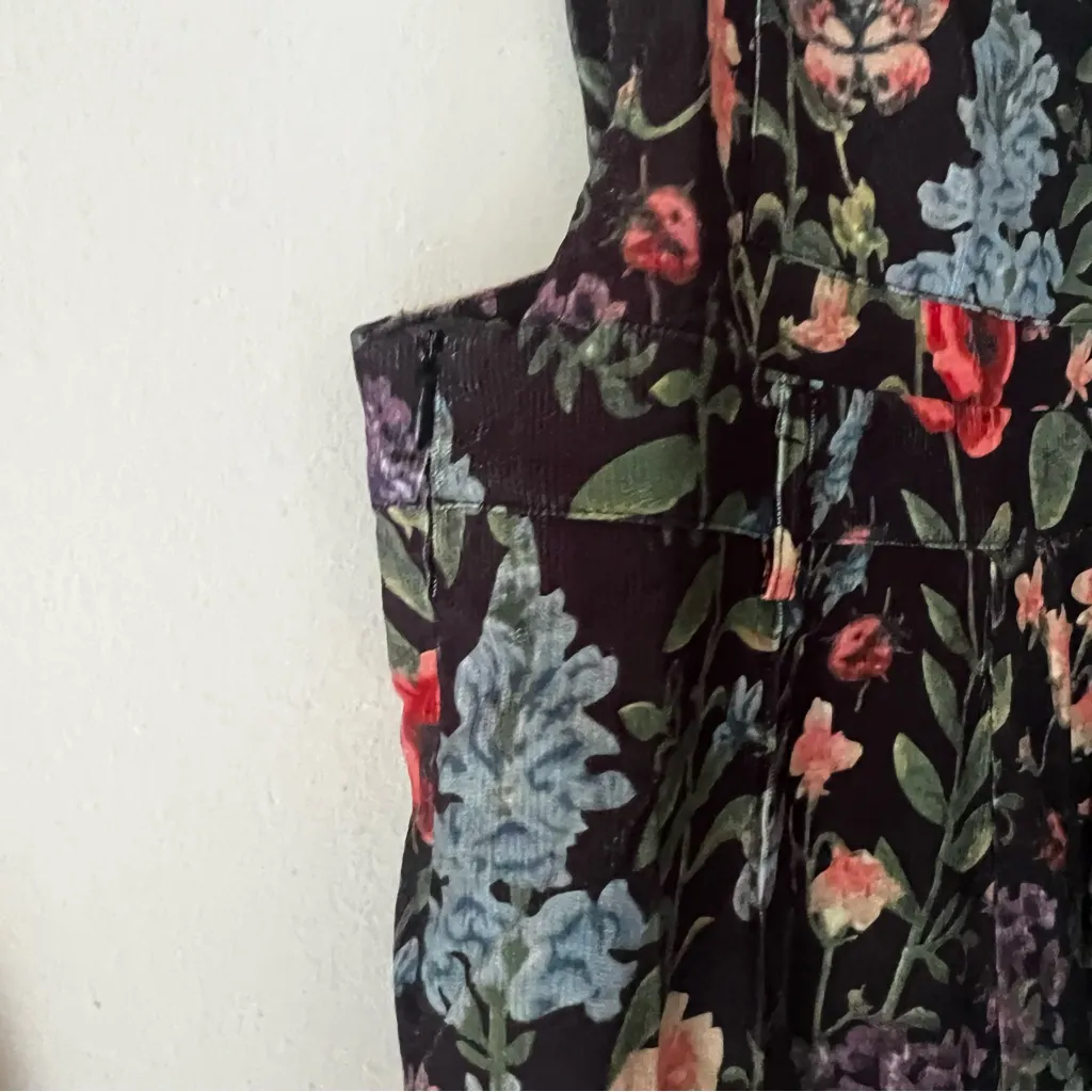 CIDER Lightweight Corduroy Dark Floral Overalls Jumpsuit Women’s SIZE SMALL new - Image 5