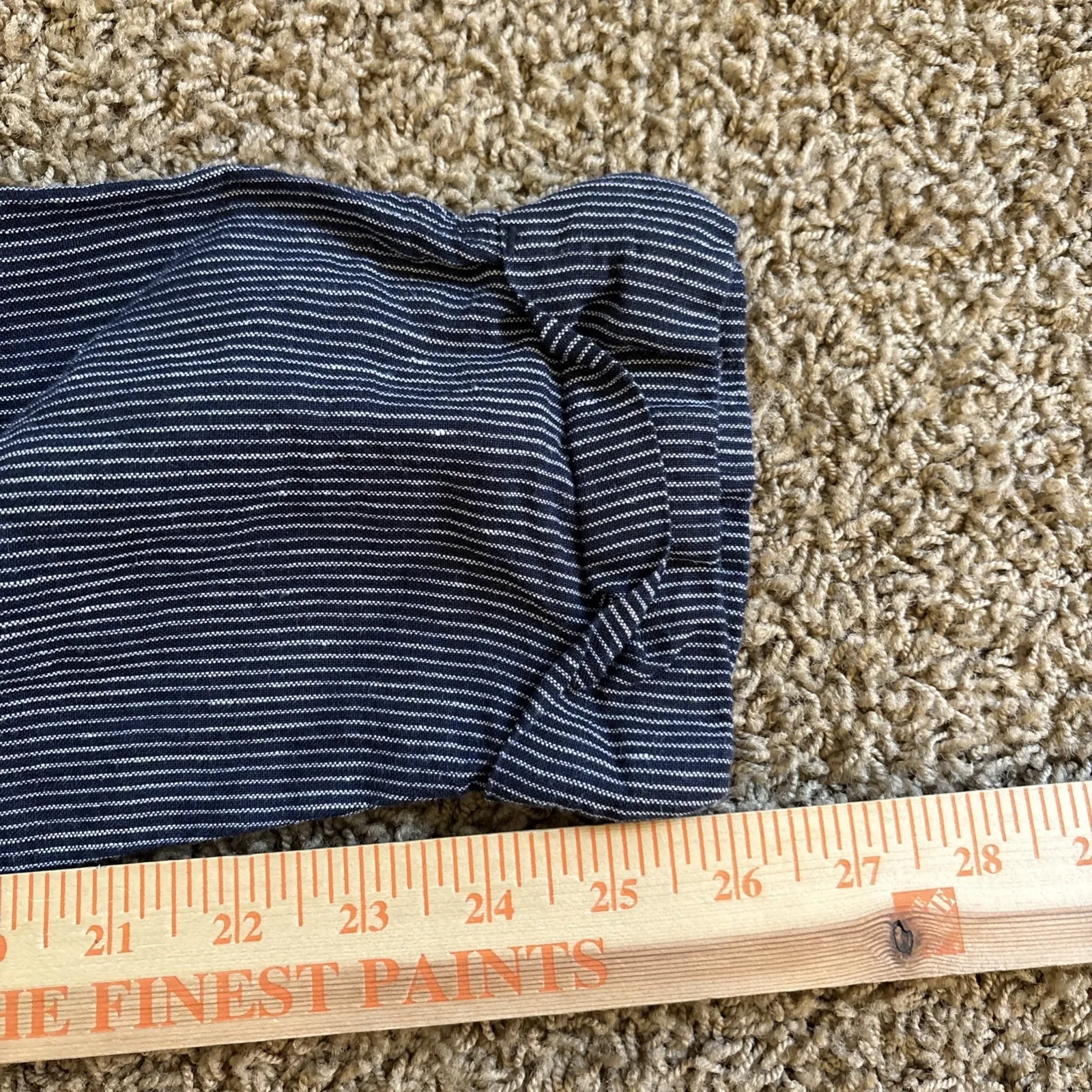 ATHLETA Stripe‎ Bali Linen Ankle Pants 211380 Drawstring Waist Navy Blue SIZE 6 - Image 12