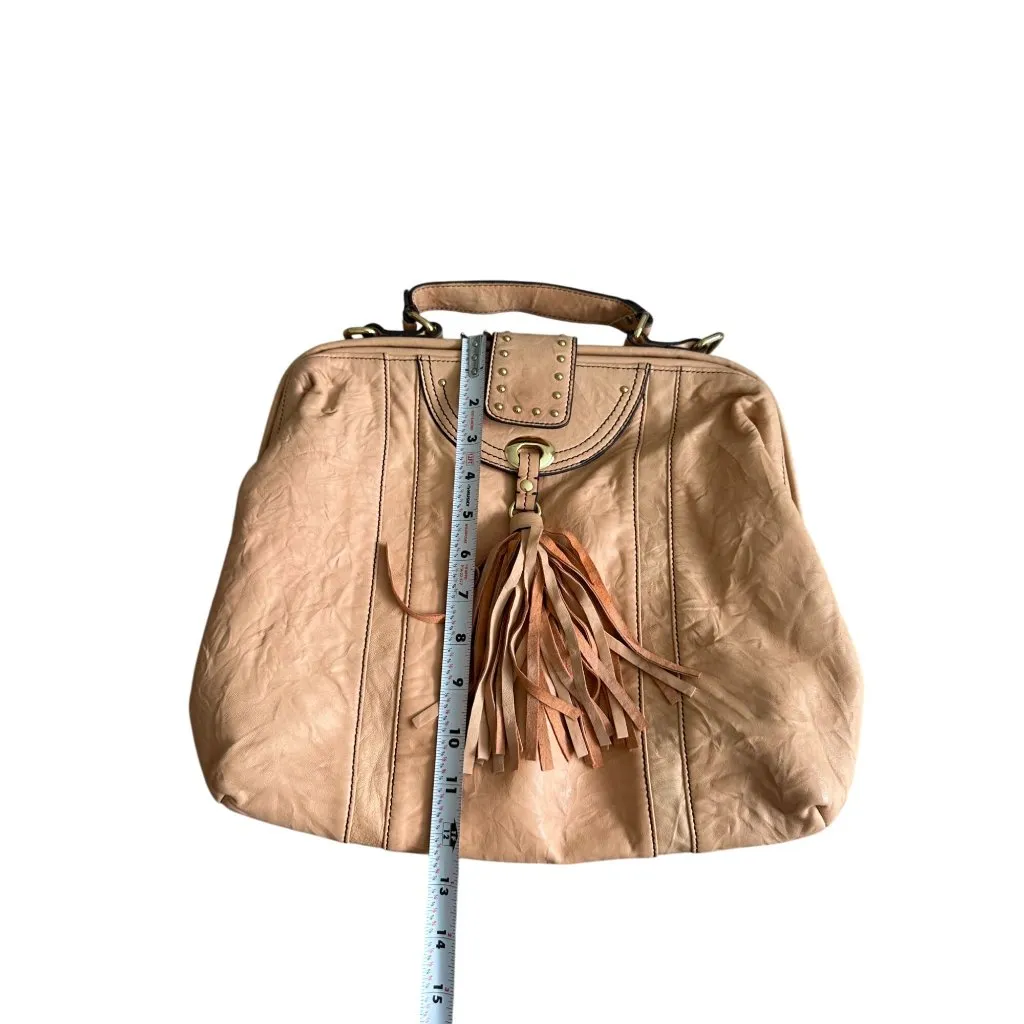 STEVEN Steve Madden Peach Beige Satchel Handbag - Image 7