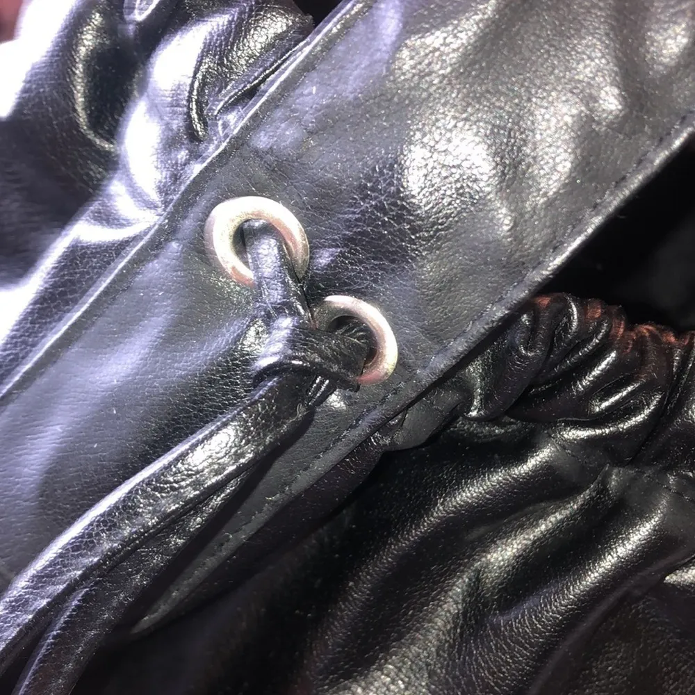 Huge Black Vinyl Boho Handbag With Magnetic Closure - Image 4