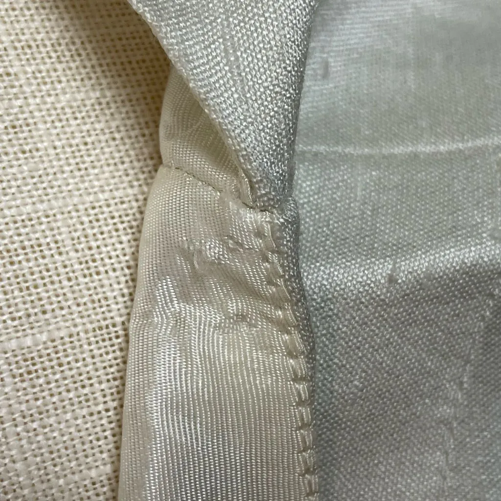 Vintage 1960s Blouse White‎ Gold Embellishment Trim Neckline Sleeveless Top Slub White - Image 9