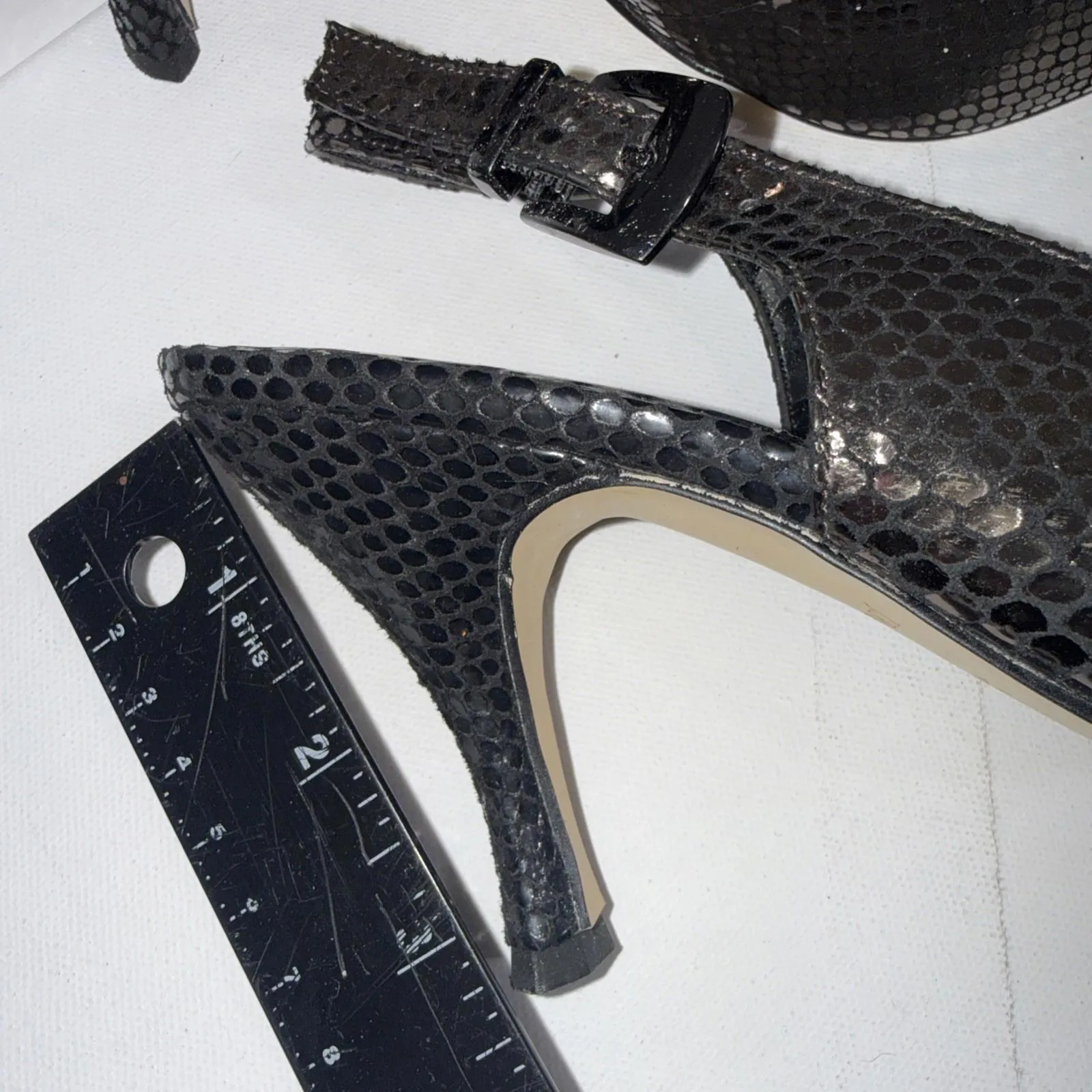 J. RENEE Casual Dress Black Point Heels Slingback Classy Timeless Shoes Size 8.5 - Image 8