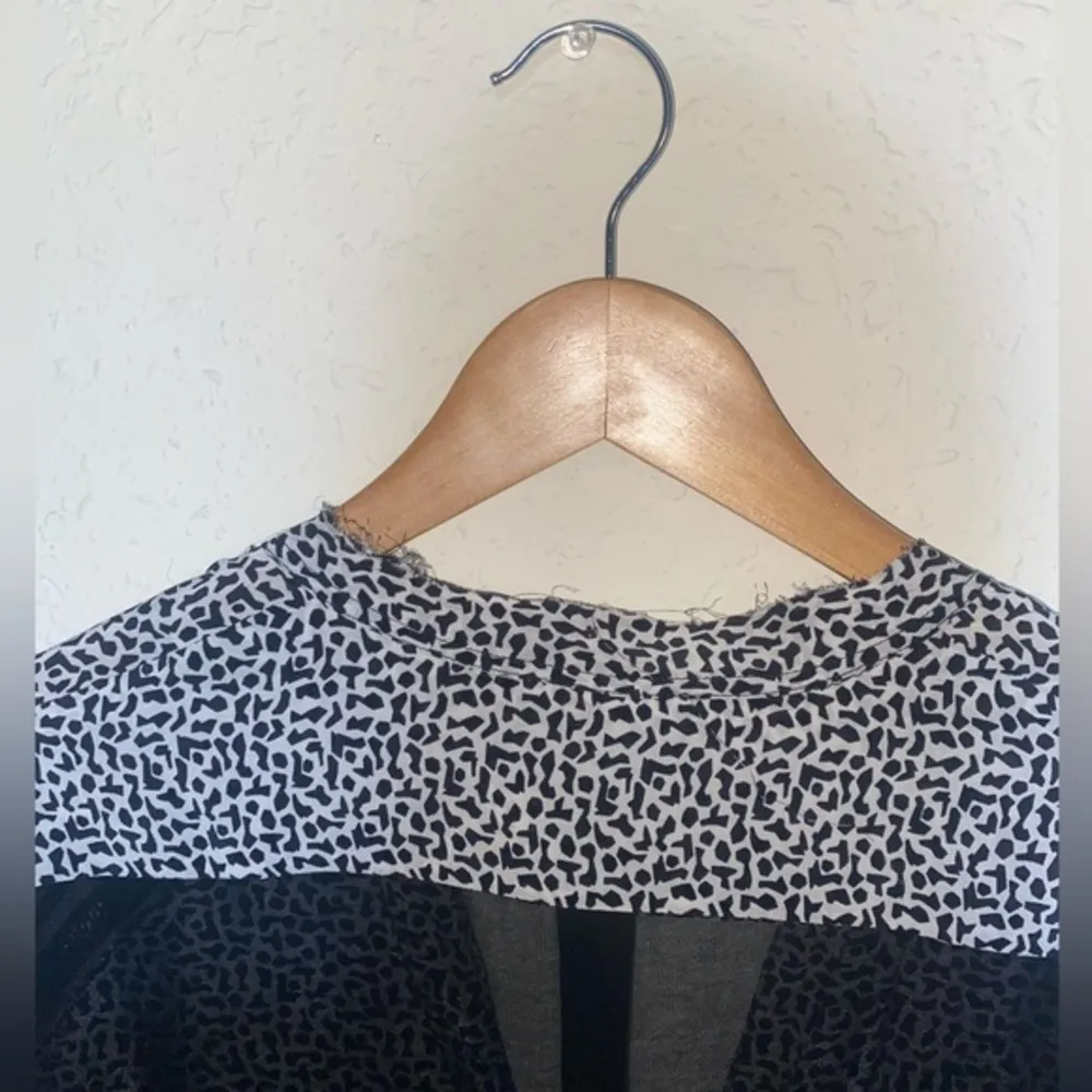 SANDRO Paris 100% Polyester Black & White Printed Long‎ Sleeve Blouse - Image 5