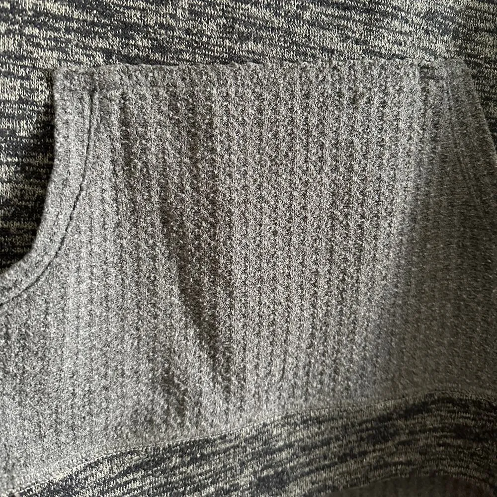 SOFT SURROUNDINGS Heather GrayCowl Neck Waffle Back Pullover Sweatshirt | Large - Image 2