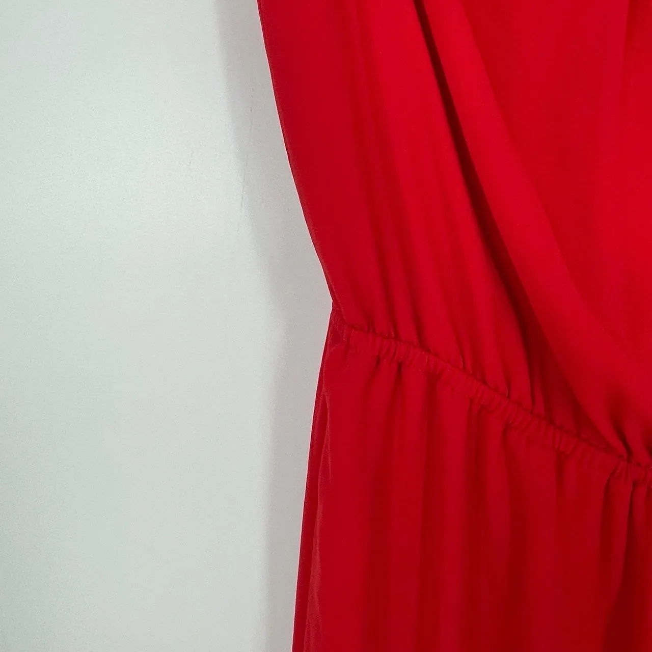 BCBGMAXAZRIA Women's Red Sleeveless‎ Cut-Out Shoulder Detail Jumpsuit Size XS - Image 7