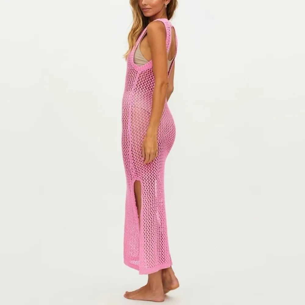 Summer Haus Tropical Temptation Mesh Dress Beach Coverup Swim– Size S Pink - Image 4