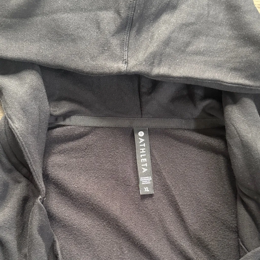 Athleta Black Purana Wrap Hoodie Womens Tunic Top Size XL - Image 6